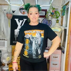 Halloween Black and Orange Short Sleeve Tee Size Medium